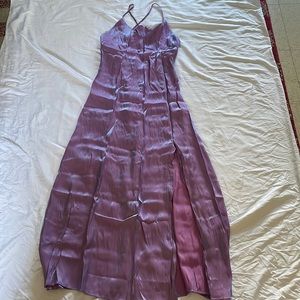 Forever 21 Purple Iridescent Maxi Dress with Thigh Slit